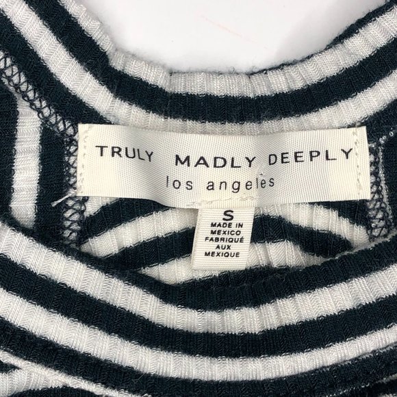 Urban Outfitters Truly Madly Deeply Boho Black & White Crop Top Festival Y2K - Picture 5 of 6